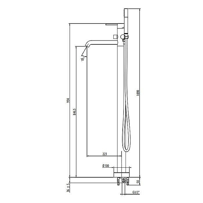 Смеситель для ванны Gattoni Circle Two 9108/91BO купить в интернет-магазине сантехники Sanbest