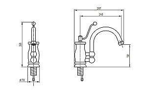 Смеситель для кухни Migliore Cucina Vivaldi ML.CUC-9930 золото купить в интернет-магазине сантехники Sanbest