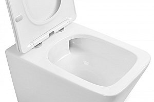 Унитаз подвесной Abber Rechteck AC1201T смыв торнадо, с крышкой микролифт, безободковый, белый купить в интернет-магазине Sanbest