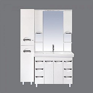 Зеркало со шкафом Misty София 100 белая эмаль в ванную от интернет-магазине сантехники Sanbest