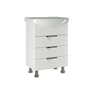 Тумба с раковиной Mixline Этьен 60 542405 белая для ванной в интернет-магазине Sanbest