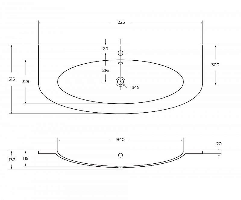 Тумба с раковиной Cezares Eden 121 Bianco lucido для ванной в интернет-магазине Sanbest