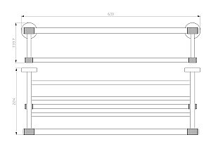 Полка для полотенец WONZON & WOGHAND MAJESTIC WW-9281 черный/золото купить в интернет-магазине сантехники Sanbest