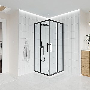 Душевой уголок Veconi Evo E3-B-100100-01-C9 100х100 стекло прозрачное/профиль черный матовый купить в интернет-магазине Sanbest