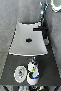 Раковина накладная Gid Creativo 56 N9176 51129 белая купить в интернет-магазине сантехники Sanbest