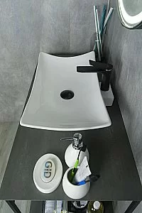 Раковина накладная Gid Creativo 56 N9176 51129 белая купить в интернет-магазине сантехники Sanbest