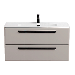 Тумба с раковиной Cezares ECO-CER-N-1200-2C-SO-GCO-P+CZR-8095-120 Серо-бежевая матовая для ванной в интернет-магазине Sanbest