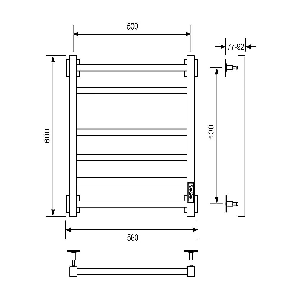 Полотенцесушитель электрический Veconi Barro-B B6050B-B черный купить в интернет-магазине сантехники Sanbest