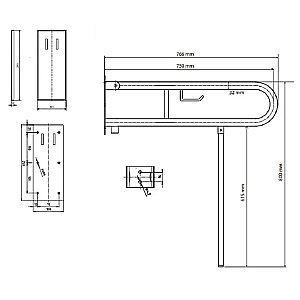 Поручень Bemeta Help 301407302N хром матовый купить в интернет-магазине сантехники Sanbest