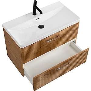 Тумба с раковиной Belbagno DUE 80 ручки в комплекте, Rovere Nature для ванной в интернет-магазине Sanbest