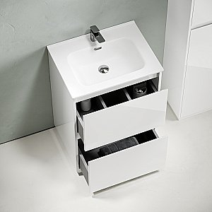 Тумба с раковиной Sancos Libra Floor 60 LB60FW белая для ванной в интернет-магазине Sanbest