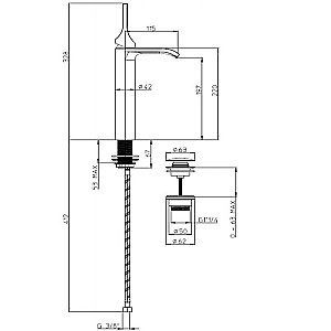 Смеситель для раковины Bossini Apice E89602.073 черный купить в интернет-магазине сантехники Sanbest