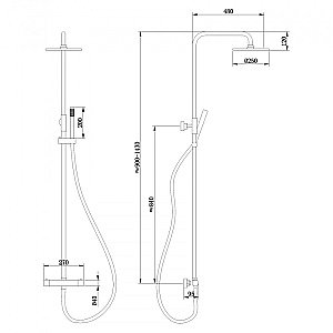 Душевая система Abber Wasser Kreis AF8160RGL розовое золото купить в интернет-магазине сантехники Sanbest