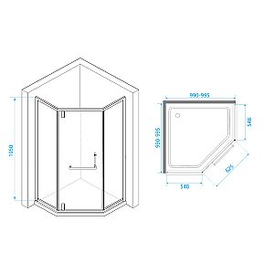 Душевой уголок RGW Hotel HO-084W 100x100 350608400-15 стекло прозрачное/профиль белый купить в интернет-магазине Sanbest