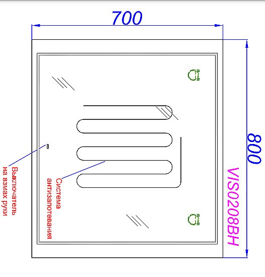 Зеркало Aqwella Vision 80 VIS0208BH в ванную от интернет-магазине сантехники Sanbest