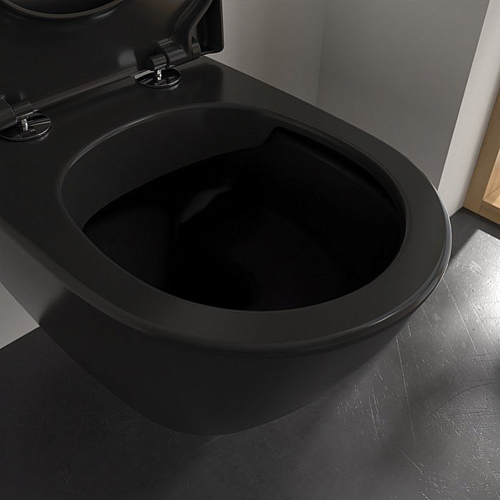 Унитаз подвесной Villeroy&Boch Subway 2.0 5614R0R7 черный матовый, безободковый купить в интернет-магазине Sanbest