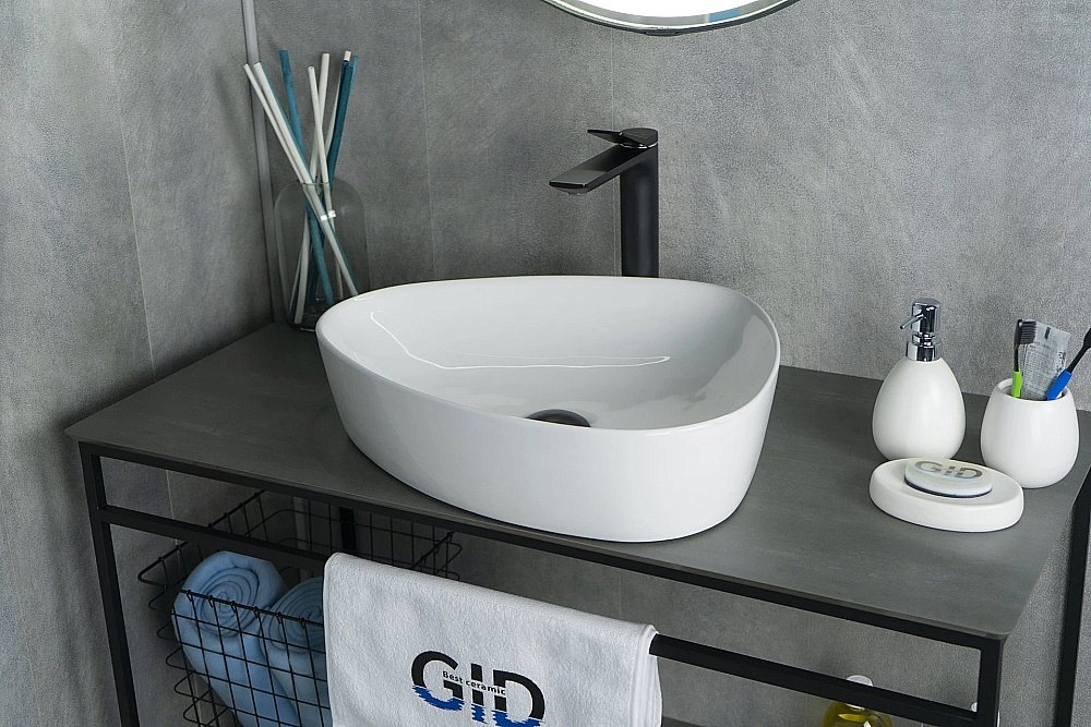 Раковина накладная Gid Creativo 50 N9386 51139 белая купить в интернет-магазине Sanbest