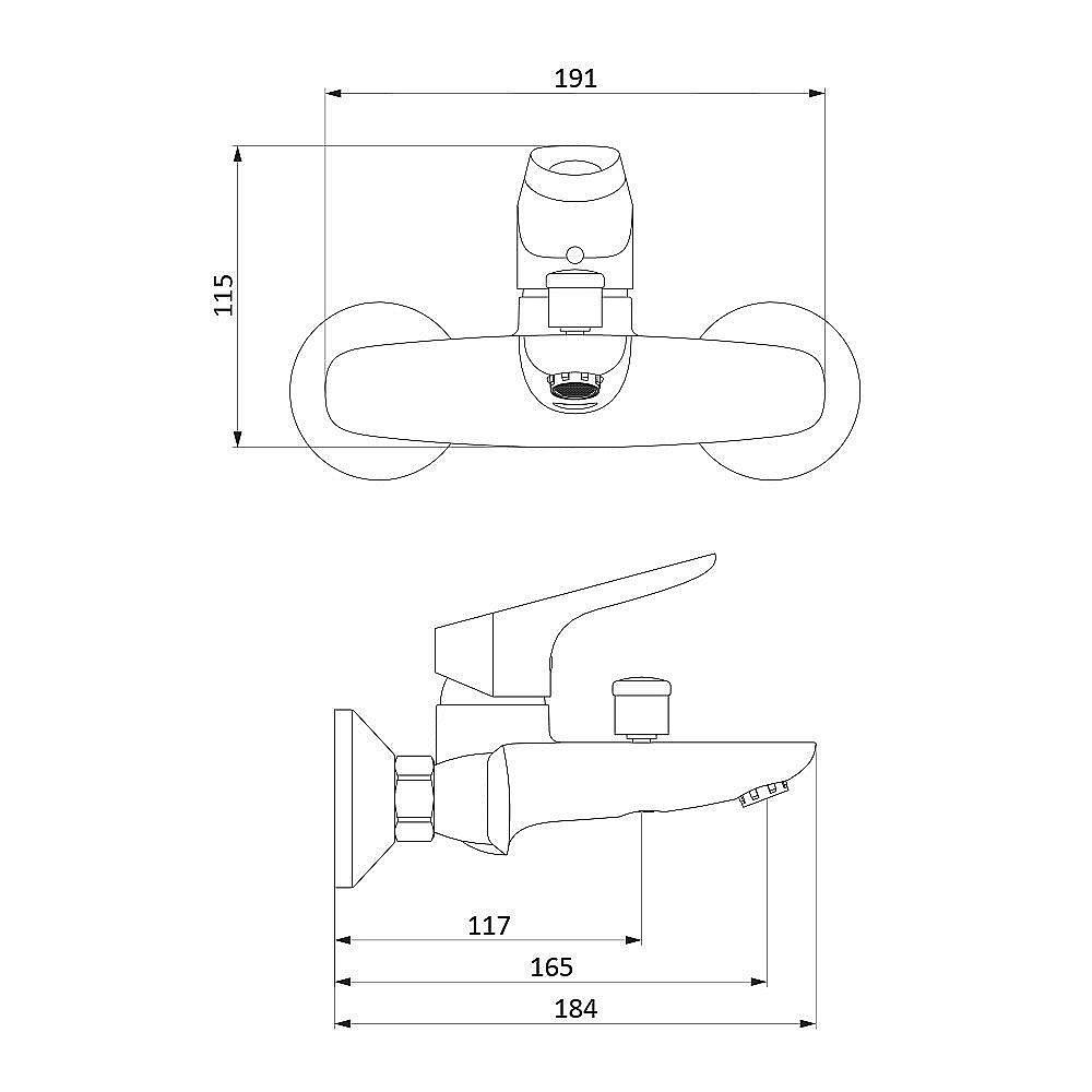 Смеситель для ванны RedBlu by Damixa Origin Bit 771000000 купить в интернет-магазине сантехники Sanbest