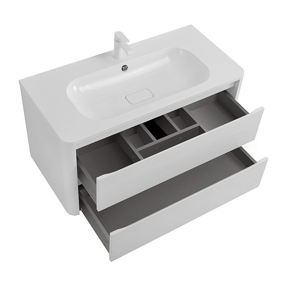 Тумба с раковиной Cezares RELAX 80 Bianco Lucido для ванной в интернет-магазине Sanbest