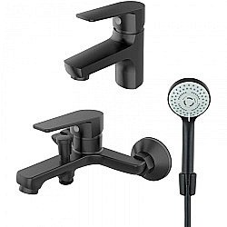 Набор смесителей Orange Loop M26-311b черный купить в интернет-магазине сантехники Sanbest