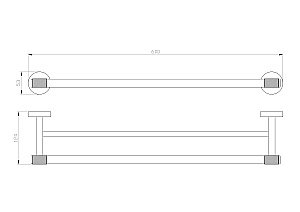 Полотенцедержатель двойной WONZON & WOGHAND MAJESTIC WW-9211 черный/золото купить в интернет-магазине сантехники Sanbest