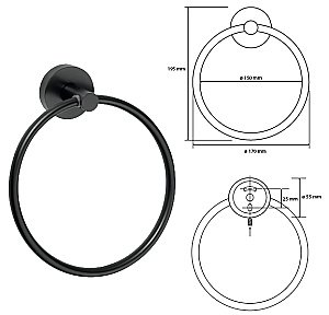 Кольцо для полотенец Bemeta Dark 104104060 купить в интернет-магазине сантехники Sanbest