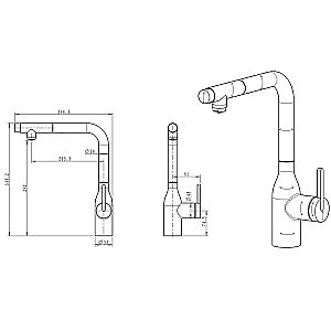 Смеситель для кухни Paulmark Viper Vi213105-AN антрацит купить в интернет-магазине сантехники Sanbest