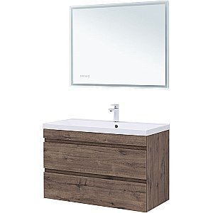 Тумба с раковиной Aquanet Нота new 100 334194 дуб веллингтон табак для ванной в интернет-магазине Sanbest