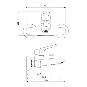 Смеситель для ванны RedBlu by Damixa Origin Bit 771000000 купить в интернет-магазине сантехники Sanbest