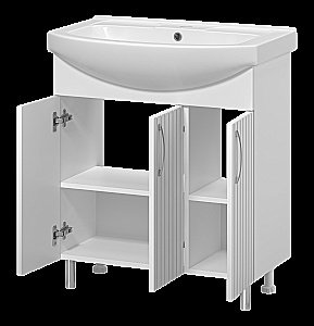 Тумба с раковиной Misty Изео - 75 Э-Изе01075-021Н белая для ванной в интернет-магазине Sanbest