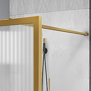 Душевая перегородка Vincea Walk-In VSW-1HP110FLBG 110 стекло рифленое/профиль брашированное золото купить в интернет-магазине Sanbest