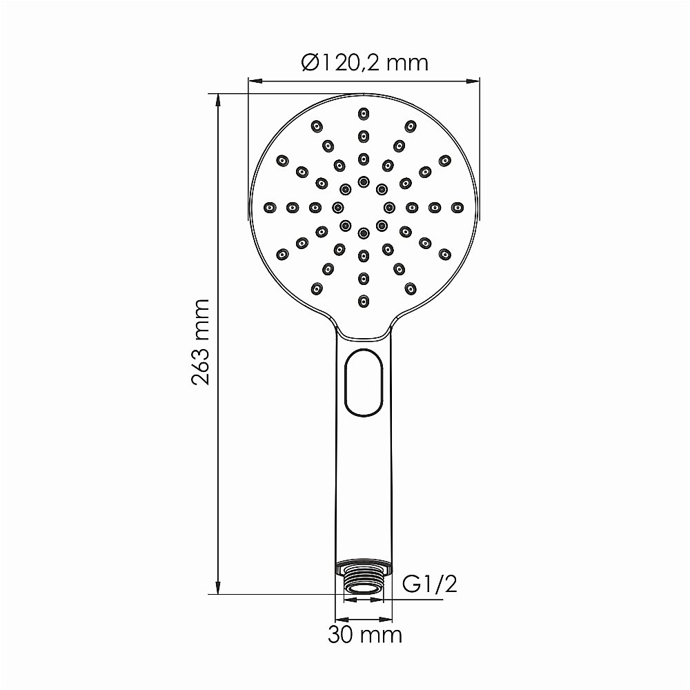 Душевая лейка WasserKraft A339 черная купить в интернет-магазине сантехники Sanbest