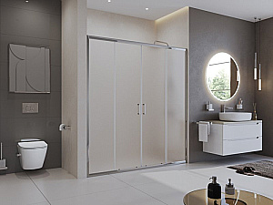 Душевая дверь BelBagno UNO 195-BF-2 170 стекло рифленое/профиль хром купить в интернет-магазине Sanbest