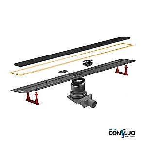 Душевой трап Pestan Confluo Premium Line Black Glass Gold 750 купить в интернет-магазине Sanbest