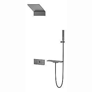 Душевая система Vincea Futura VSFW-2F110TGM вороненая сталь купить в интернет-магазине сантехники Sanbest