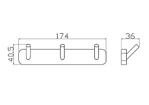 Вешалка с 3 крючками для ванной WONZON & WOGHAND STILL, Хром (WW-6635) купить в интернет-магазине сантехники Sanbest