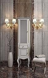 Пенал Опадирис Лаура 45 белый матовый с бежевой патиной/swarovski золото/левый купить в интернет-магазине сантехники Sanbest