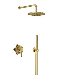 Душевая система Kludi Bozz 38736N076 золото брашированное купить в интернет-магазине сантехники Sanbest