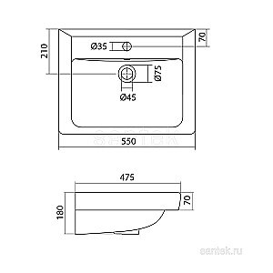 Раковина мебельная Santek Тигода 55 1.WH30.2.126 белая купить в интернет-магазине Sanbest