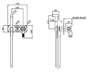 Гигиенический душ Bronze De Luxe 1760'S LOFT 3253CC купить в интернет-магазине сантехники Sanbest