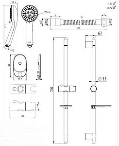 Душевая гарнитура Bravat ECO D152CP-1A-RUS купить в интернет-магазине сантехники Sanbest