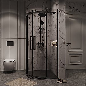 Душевой уголок Grossman Classic 301.K33.04.9090.21.00 100x100 стекло прозрачное/профиль черный матовый купить в интернет-магазине Sanbest