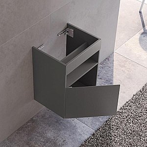 Тумба с раковиной KEUCO STAGELINE 32822290001 46 петли слева, инокс матовый для ванной в интернет-магазине Sanbest