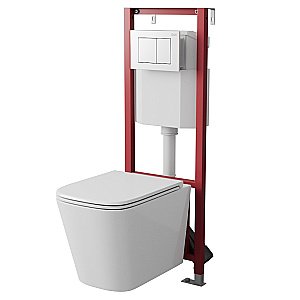 Инсталляция для унитаза D&K DI8640116 кнопка белая купить в интернет-магазине сантехники Sanbest