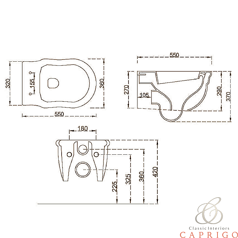 Унитаз подвесной Caprigo Boheme DW10 купить в интернет-магазине Sanbest