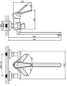 Смеситель для ванны Rush Jawa JA0735-51 купить в интернет-магазине сантехники Sanbest