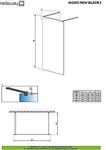 Душевое ограждение Radaway Modo New Black I 160 купить в интернет-магазине Sanbest