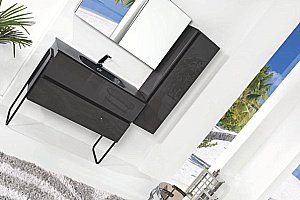 Тумба с раковиной Armadi Art Vallessi 100 антрацит глянец для ванной в интернет-магазине Sanbest