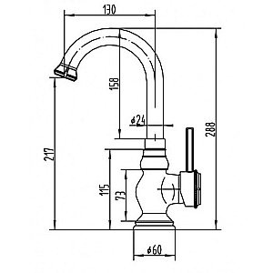 Смеситель для раковины Zorg Antic A 204U-BR купить в интернет-магазине сантехники Sanbest
