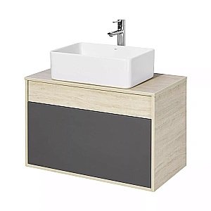 Тумба с раковиной Акватон Лофт Урбан 80 графит\орегон для ванной в интернет-магазине Sanbest